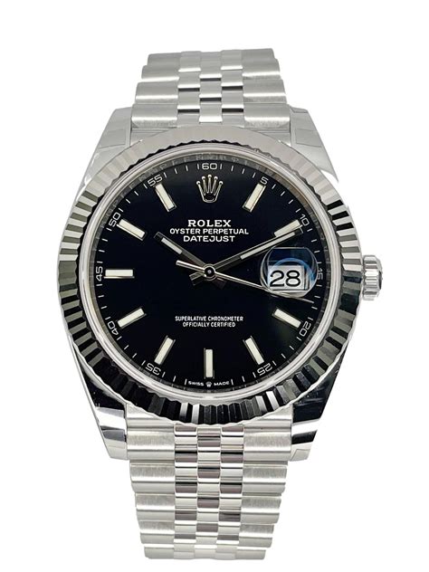 rolex datejust ii 41mm black dial stainless steel bracklet|rolex datejust 41 price.